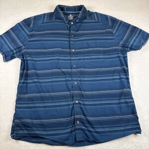 Kuhl Men's Intriguer Short Sleeve Striped Shirt Breezeway Size XL Blue Stripe
